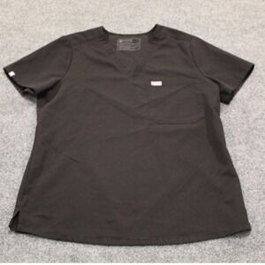FIGS Technical Collection Women Black V-Neck Scrub Top FW1000 Size M